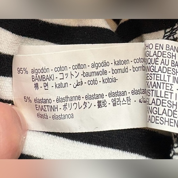 ZARA, Black & White Striped T-Shirt Dress, Straight Fit, XL - Picture 9 of 10